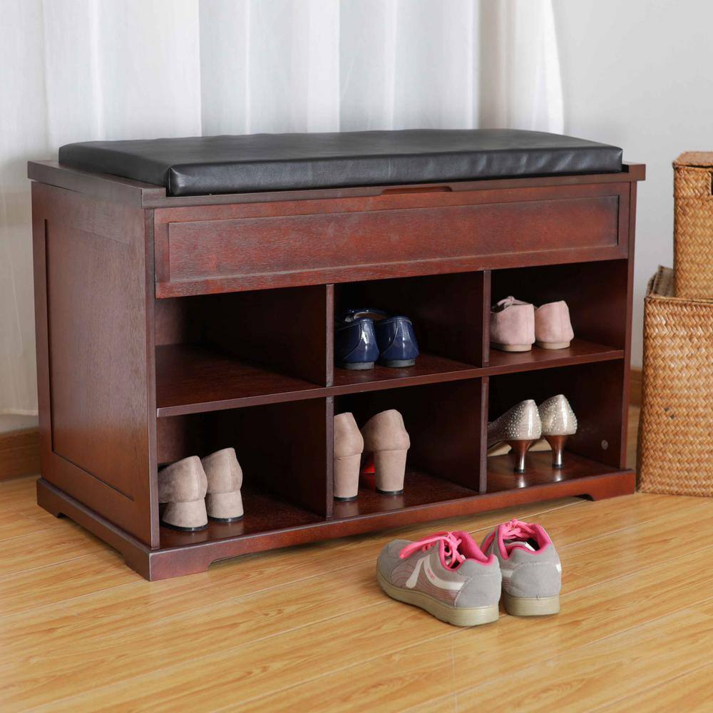 Alt View 3. Northbeam - Wooden Shoe Bench - Brown.