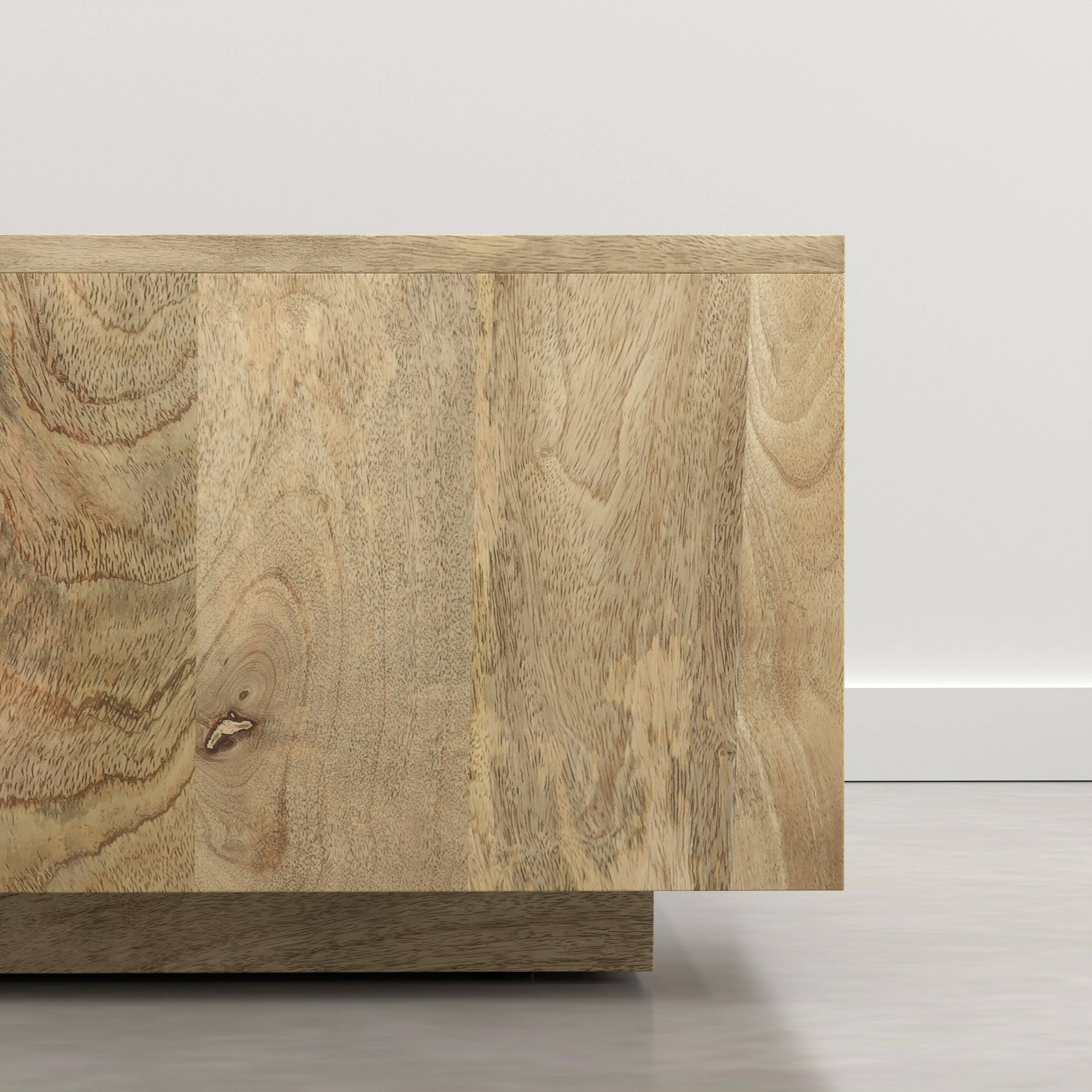 Alt View 2. Simpli Home - Lockhart 30 inch Wide Solid Mango Wood Square Coffee Table, Natural Blonde - Natural Blonde.
