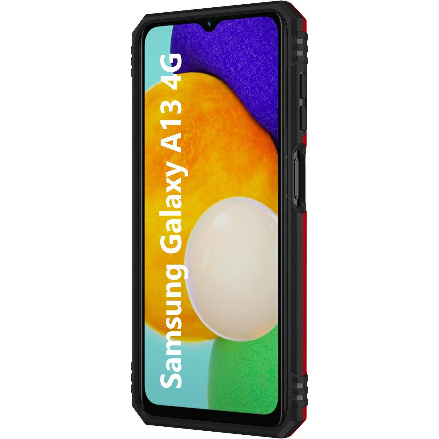 Alt View 11. SaharaCase - Military Kickstand Series Case for Samsung Galaxy A13 4G and A13 LTE - Red.