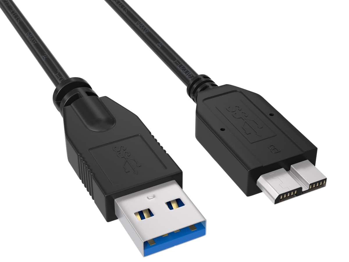 Cable Leader - USB 3.0 USB-A to Micro-B SuperSpeed Cable, 5Gbps for External Hard Drive, Portable SSD, Enclosure - Black