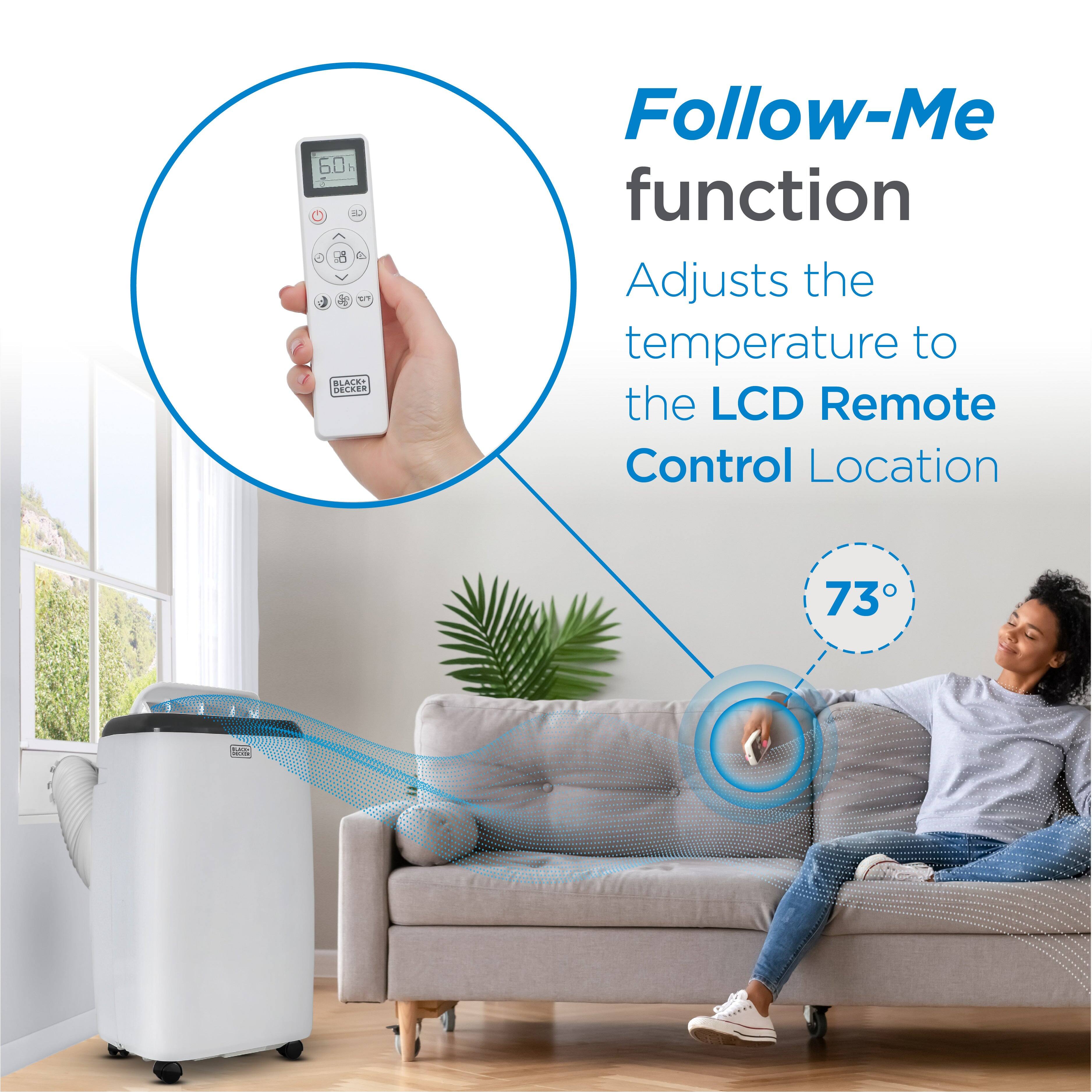 60 N  C  OT BLANET - DECKER Follow-Me function Adjusts the temperature to the LCD Remote Control Location 73 °