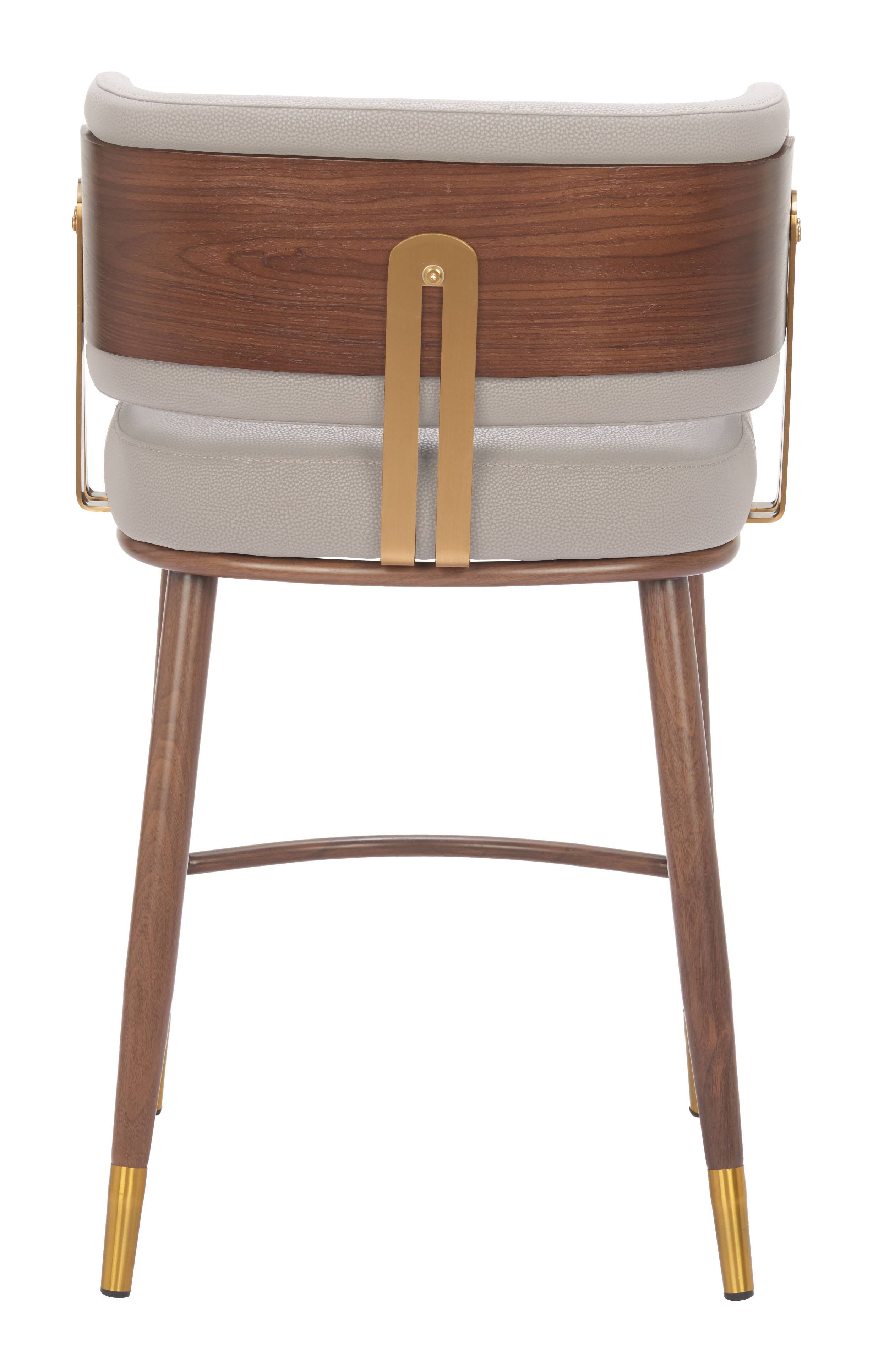 Alt View 2. Hivvago - Brew Counter Stool Beige & Walnut - Beige & Walnut.