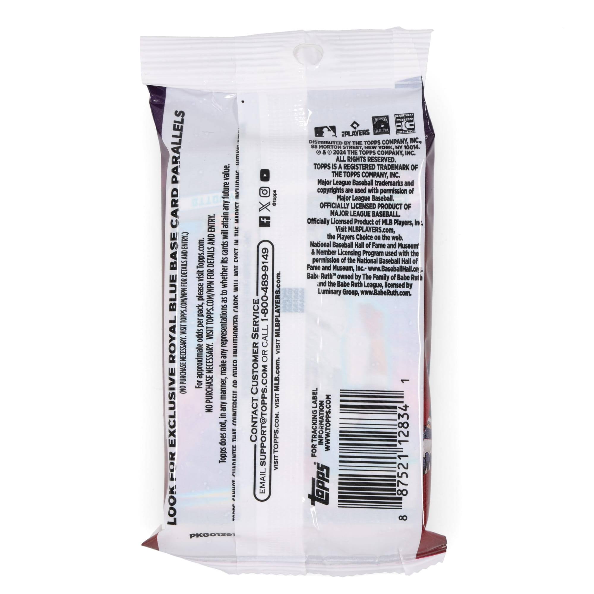 Sure, here is the corrected and grouped text from the image:

---

**BLUE BASE CARD PARALLELS**

**LOOK FOR EXCLUSIVE ROYAL BLUE BASE CARD PARALLELS**

**FOR PURCHASES OF 10 PACKS OR MORE, CONTACT CUSTOMER SERVICE AT 1-800-489-9149 OR EMAIL SUPPORT@TOPPS.COM**

**VISIT MLBPLAYERS.COM**

**VISIT MLB.COM**

**VISIT TOPPS.COM/NPN**

**VISIT TOPPS.COM/NPN**

**VISIT MLBPLAYERS.COM**

**VISIT MLB.COM**

**VISIT TOPPS.COM**

**VISIT MLBPLAYERS.COM**

**VISIT MLB.COM**

**VISIT TOPPS.COM**

**VISIT MLBPLAYERS.COM**

**VISIT MLB.COM**

**VISIT TOPPS.COM**

**VISIT MLBPLAYERS.COM**

**VISIT MLB.COM**

**VISIT TOPPS.COM**

**VISIT MLBPLAYERS.COM**

**VISIT MLB.COM**

**VISIT TOPPS.COM**

**VISIT MLBPLAYERS.COM**

**VISIT MLB.COM**

**VISIT TOPPS.COM**

**VISIT MLBPLAYERS.COM**

**VISIT MLB.COM**

**VISIT TOPPS