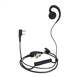 ProMaxPower - Swivel Earpiece with PTT Mic for Kenwood, Baofeng, Retevis & Other Radios - Black
