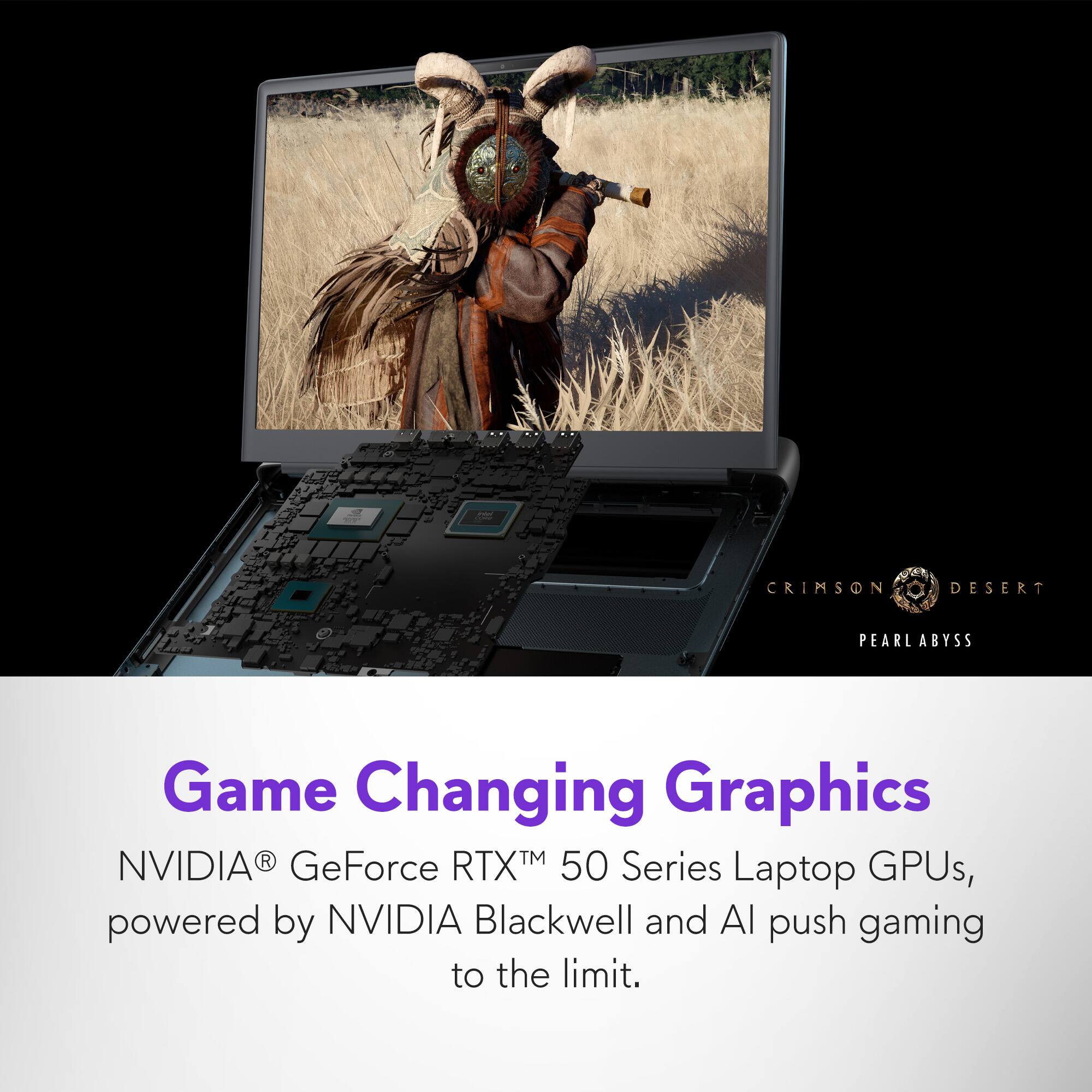 Crimson Desert Pearl Abyss Game Changing Graphics NVIDIA GeForce RTX 50 Series Laptop GPUs, powered by NVIDIA Blackwell and AI push gaming to the limit.