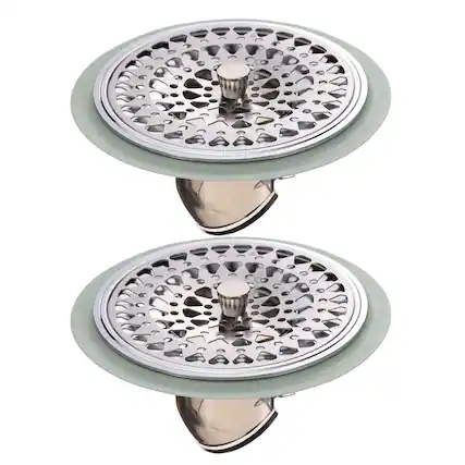Front. Unique Bargains - 2pcs Odor-Proof Shower Floor Drain, Stainless Steel Hair Catcher Backflow Preventer for Home Bathroom (Fit 1.25"-3") - Gray.