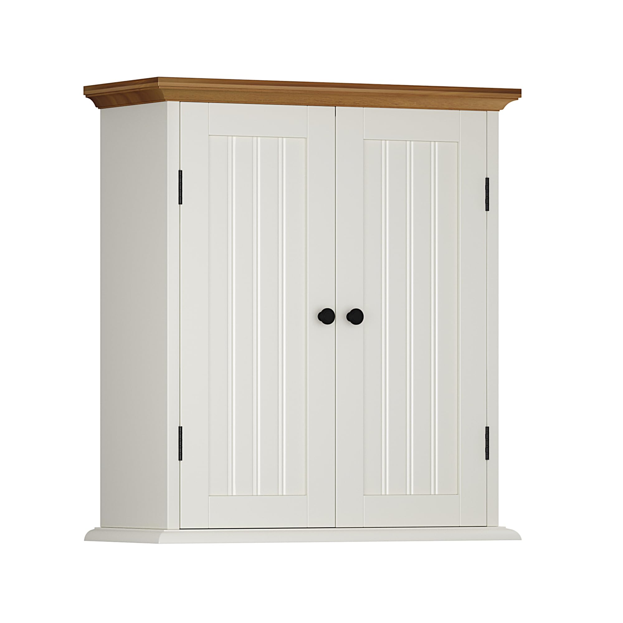 Antique White & Brown-8.8"D x 21.1"W x 24"H