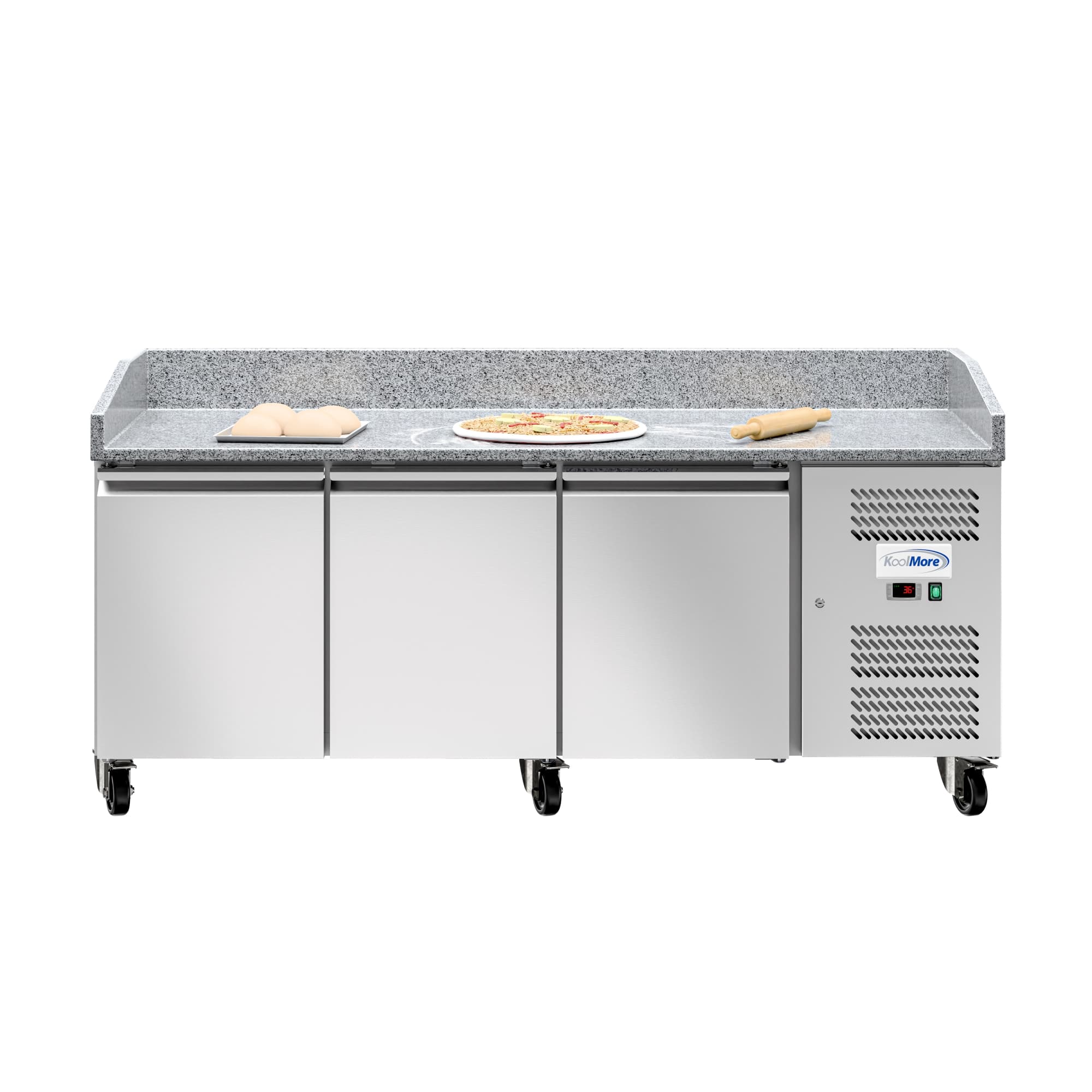 Koolmore 79 in. Three Door Commercial Granite Top Refrigerated