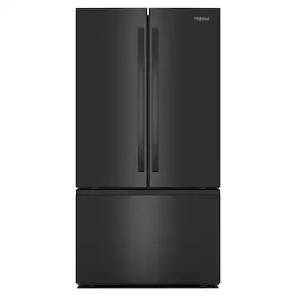 Front. Whirlpool - 30.53 cu. ft. French Door Bottom Freezer Refrigerator with More space with Family-Sized Capacity - Black.