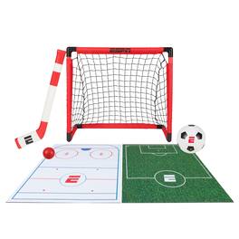 ESPN - Soccer Goal and Hockey Goal Combo Set for Kids - Red