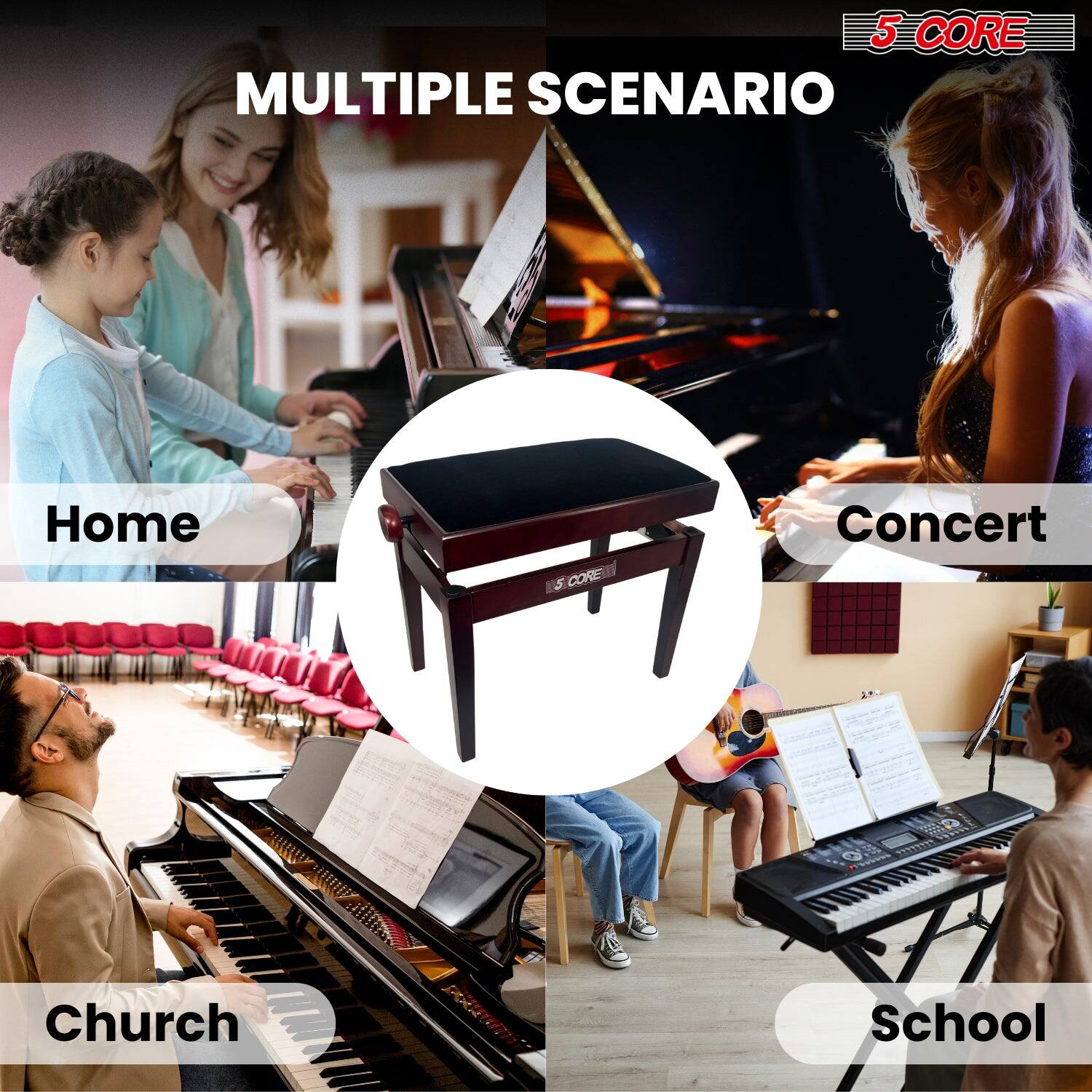 5 CORE MULTIPLE SCENARIO Home Concert Church School