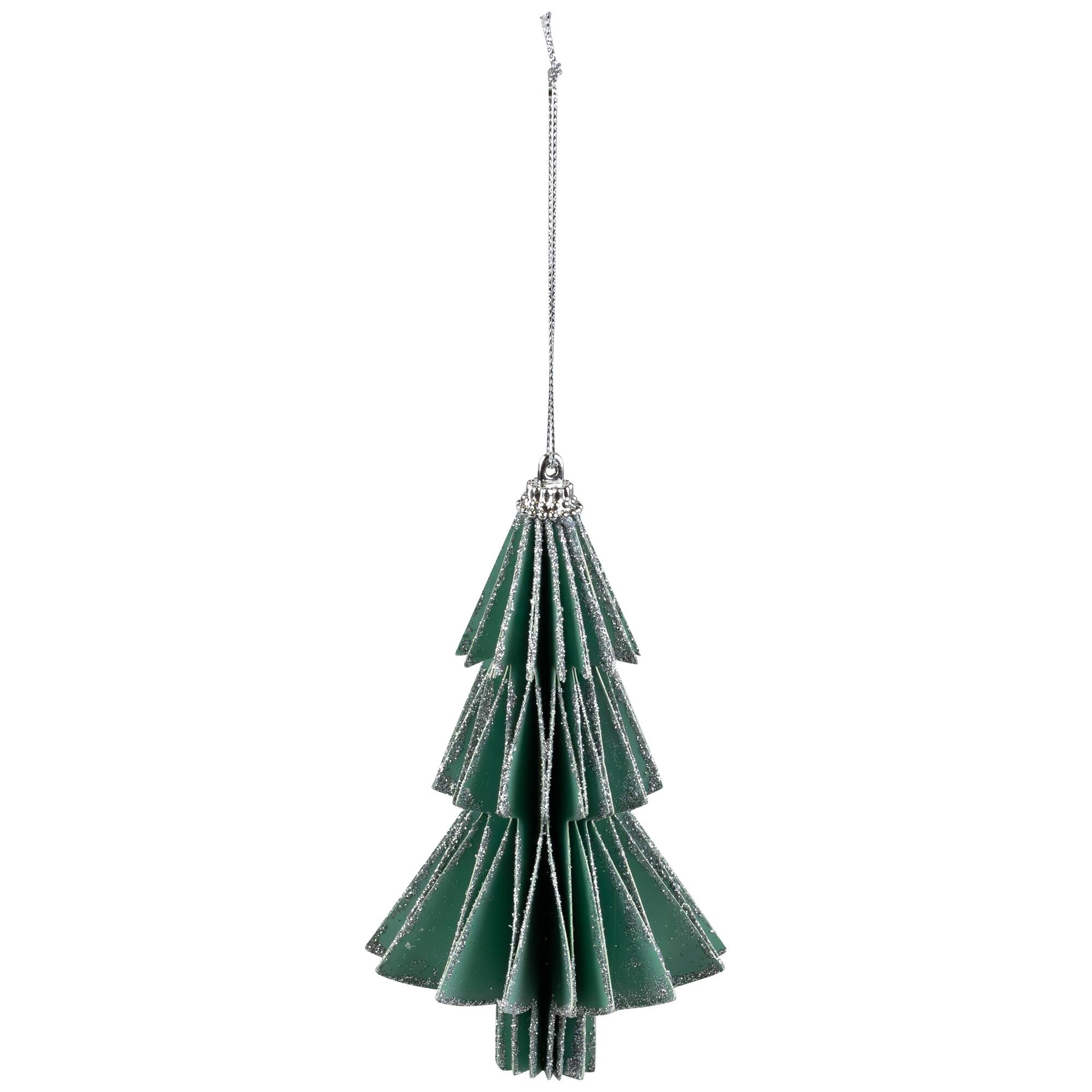 Alt View 3. Northlight - 6" Glittered Green Christmas Tree Ornament - Green.