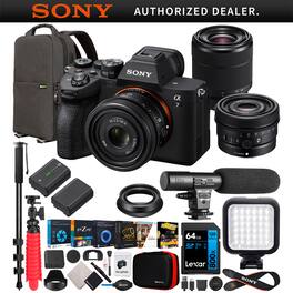 Sony - a7 IV Full Frame Mirrorless Camera + FE 50mm F2.5 G + 28-70mm 2 Lens Kit Bundle