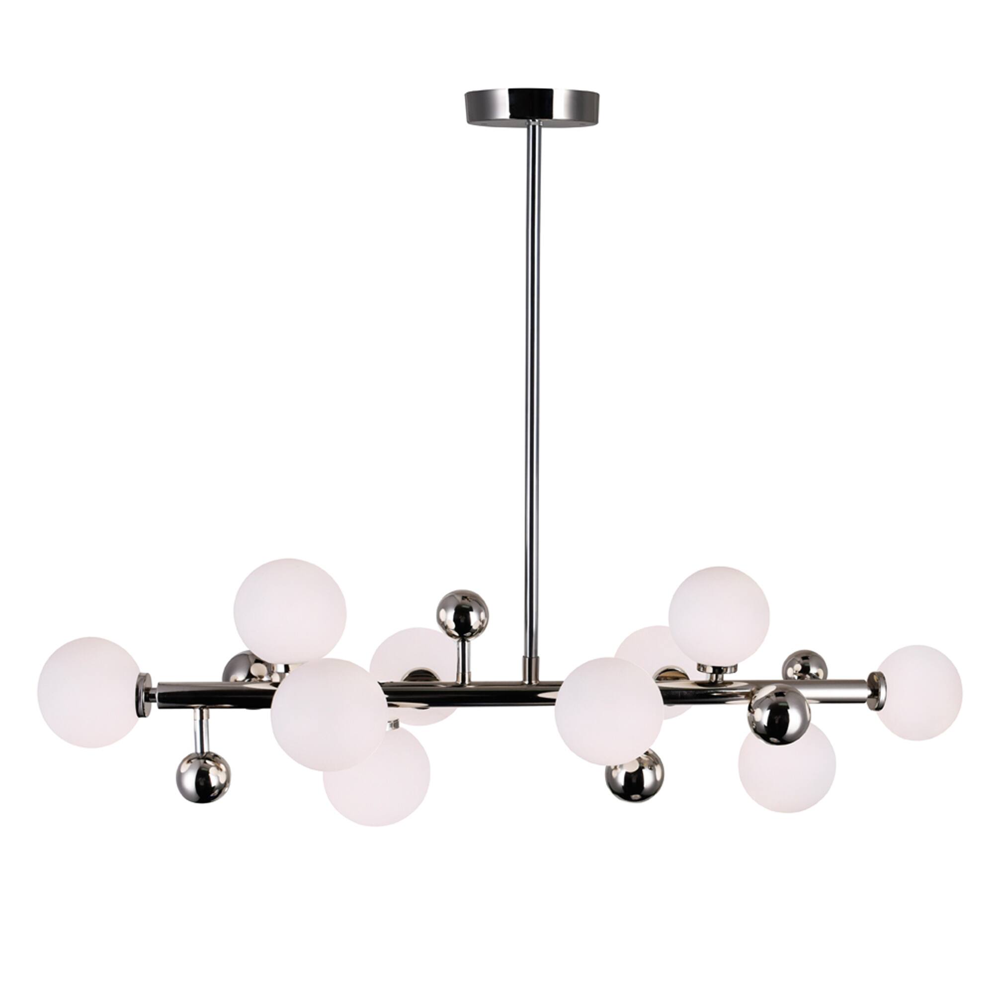 Left. CWI Lighting - Element 10 Light Chandelier With Polished Nickel Finish - Polished Nickel.