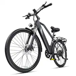 DYU - 26" Electric Bike with 499.2 WH Battery, 19.8MPH - Black