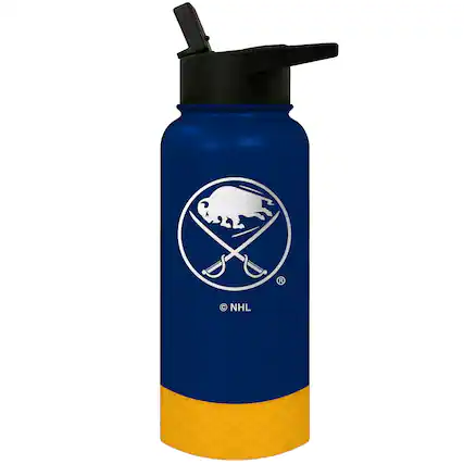 Front. Great American Products - Buffalo Sabres 32oz. Logo Thirst Hydration Water Bottle - Multicolor.