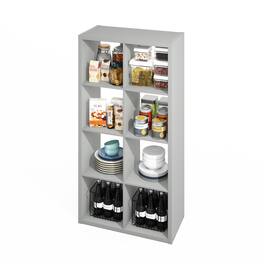 Furinno - HERMITE Kitchen Island, 8-Cube Kitchen Storage, Bakers Rack, Kitchen Island with Storage, for Kitchen - Pale Grey