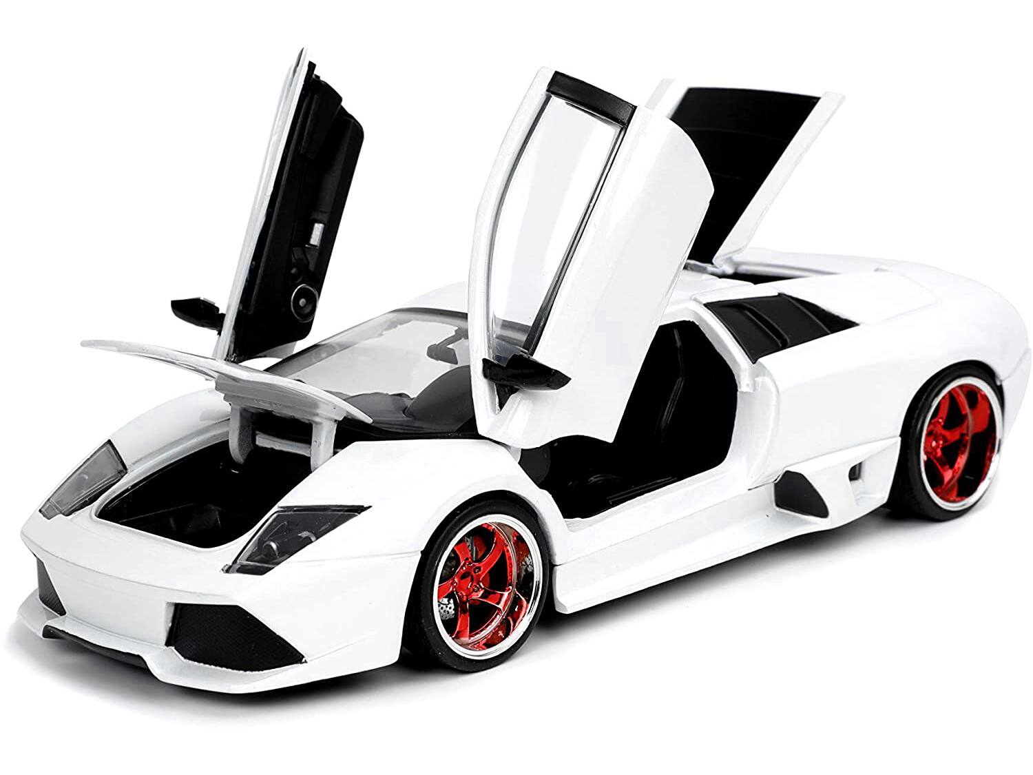 Alt View 1. Jada - Lamborghini Murcielago LP640 White "Hyper-Spec" 1/24 Diecast Model Car by Jada - Multicolor.