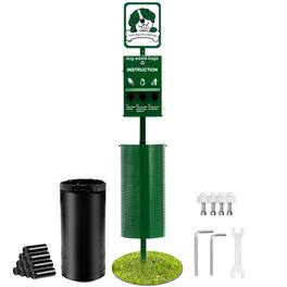 VEVOR - Dog Waste Station, Commercial Dog Poop Station, 11.5 Gallons Pet Waste Bin with 50 Can Liners, Bag Dispenser - Green