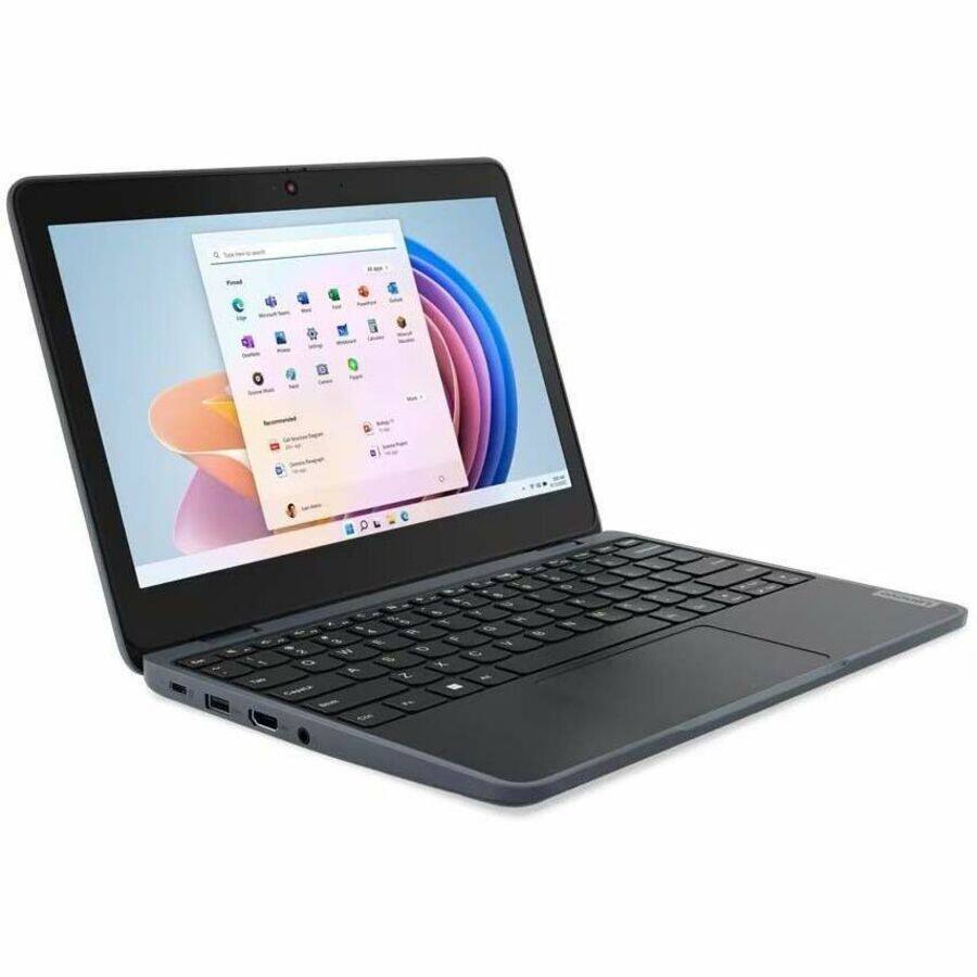 Alt View 3. Lenovo - Lenovo 100 82VK0005US 11.6" Notebook - HD - 60 Hz - Intel N-Series N100 - 4 GB - 128 GB SSD - English Keyboard - Slate - Gray.