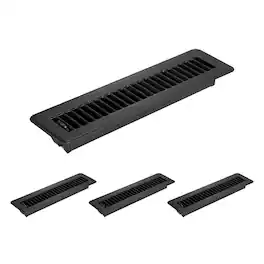 Unique Bargains - 2x12 Inch Floor Vent Covers, 4pcs Heavy Duty Metal Walkable Air Vent Covers, Adjustable Air Supply Lever for Home Office - Black