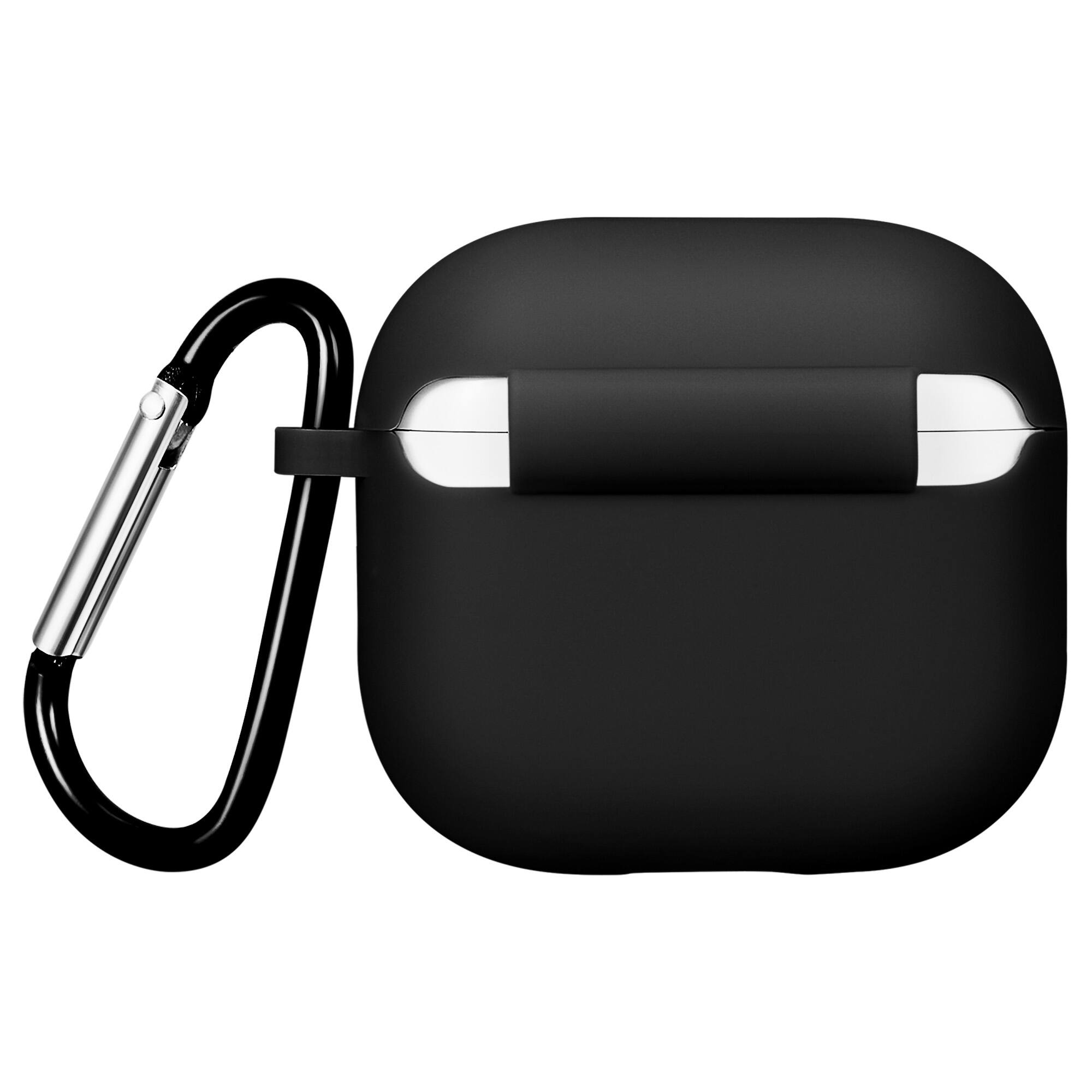 Back. Vena - Case for Apple AirPods 4 Case Silicone Cover For AirPods Gen 4 Case 4th Generation, Supports Wireless Charging, Black - Black.