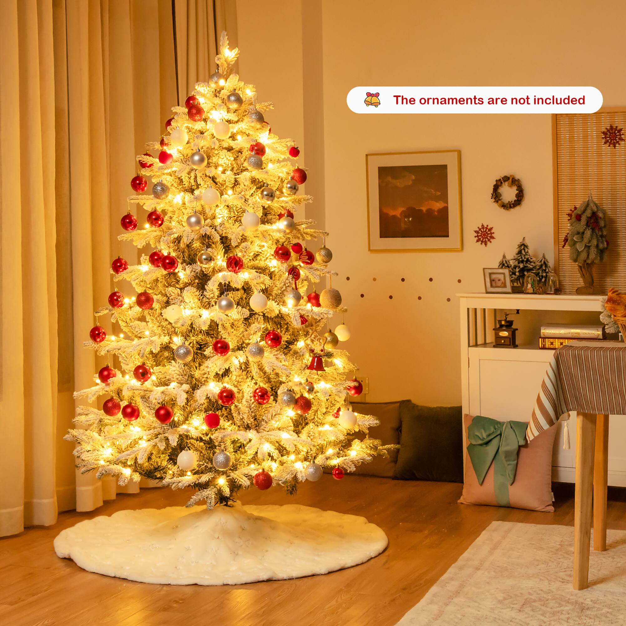 The ornaments are not included