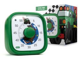 BrainStream - Visual Timer Tick Tock Truck Monster Theme, 1-60 Minute Countdown Clock with Mud Trail Display - Red