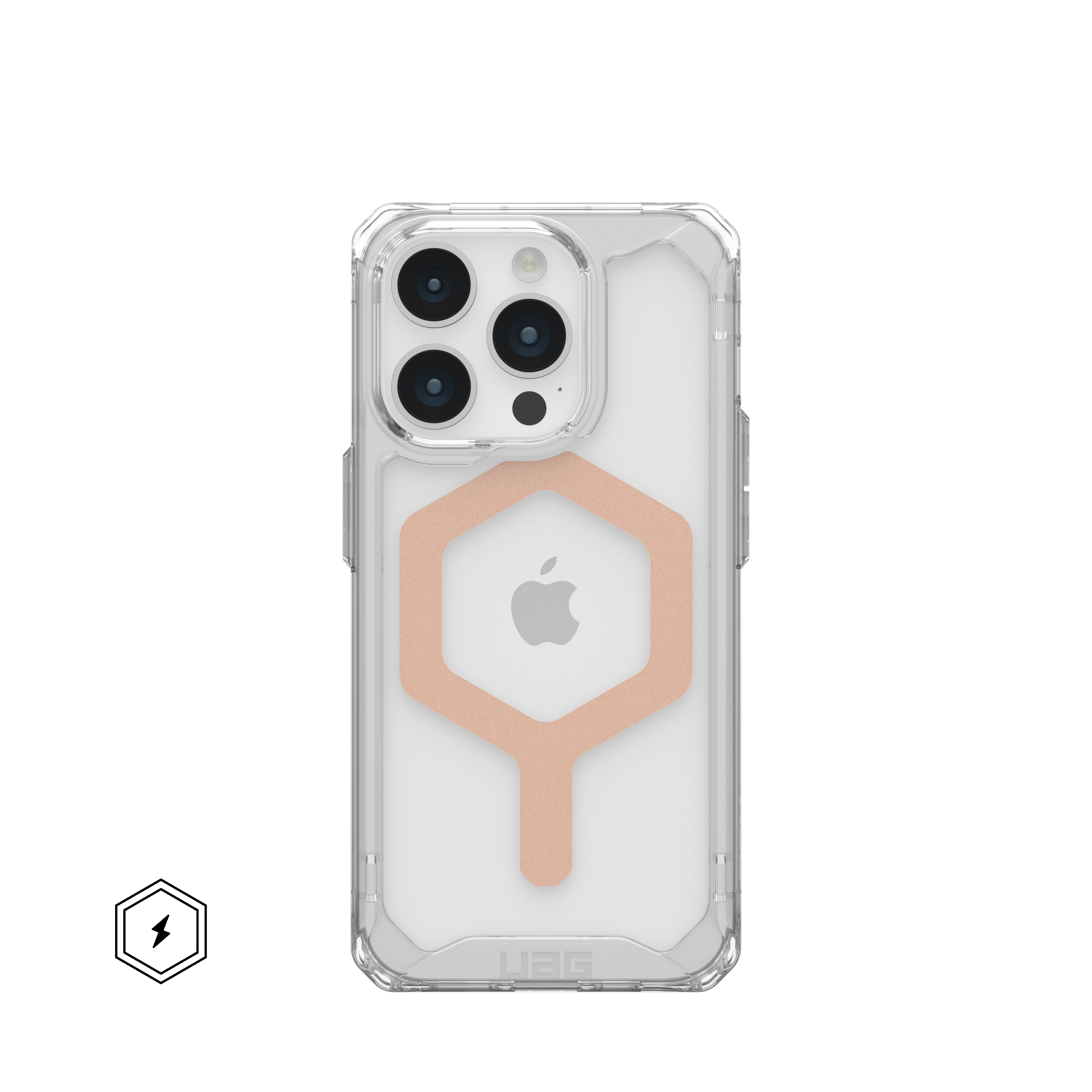 Front. UAG - Plyo Pro Series Case with Magsafe for Apple iPhone 15 Pro - Ice/Rose Gold.