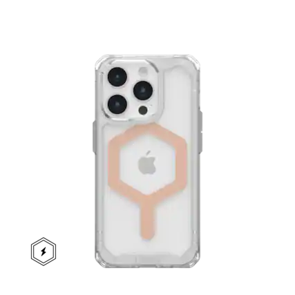 Front. UAG - Plyo Pro Series Case with Magsafe for Apple iPhone 15 Pro - Ice/Rose Gold.