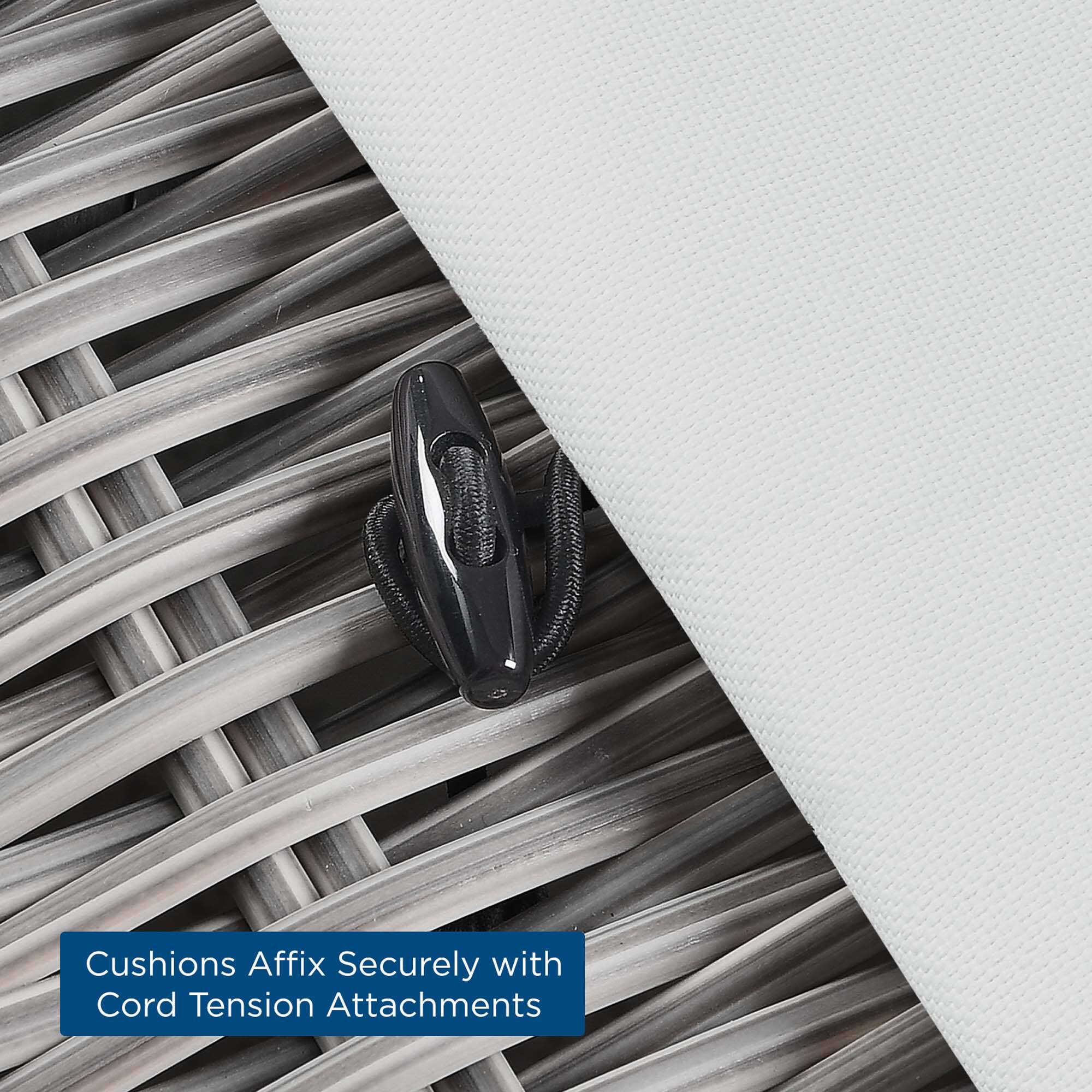 Cushions Affix Securely with Cord Tension Attachments