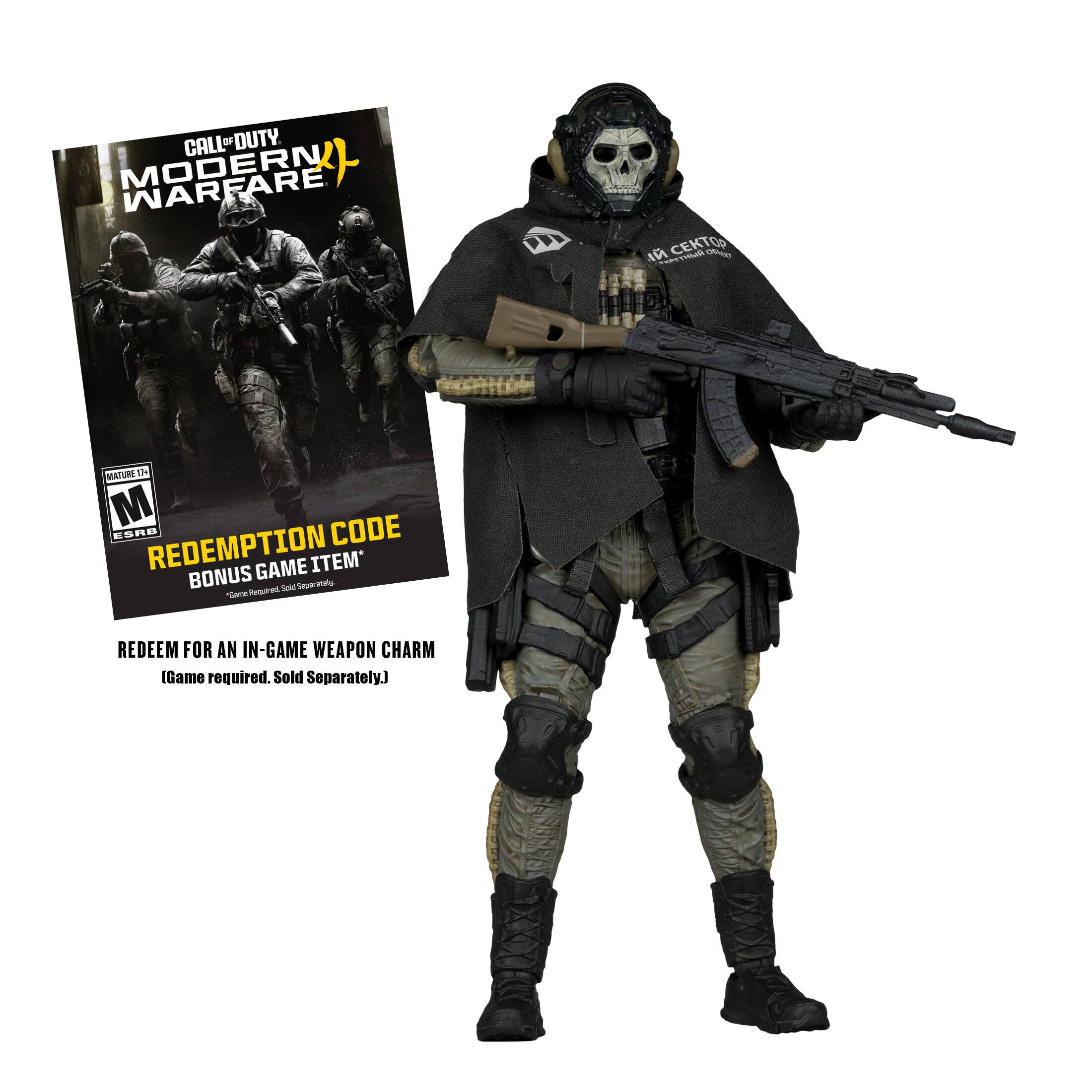 CALL OF DUTY MODERN WARFARE

MATURE 17+ M ESRB

REDEMPTION CODE
BONUS GAME ITEM* 
"Game Required. Sold Separately."

REDEEM FOR AN IN-GAME WEAPON CHARM 
(Game required. Sold Separately.)
