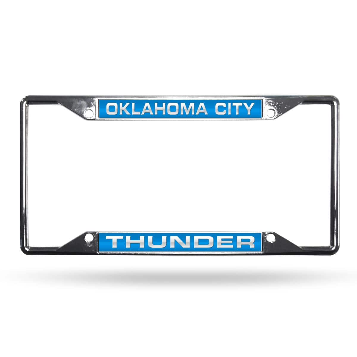 Rico Industries - Oklahoma City Thunder NBA All Corner EZ View Chrome Metal Laser Cut License Plate Frame - Multi