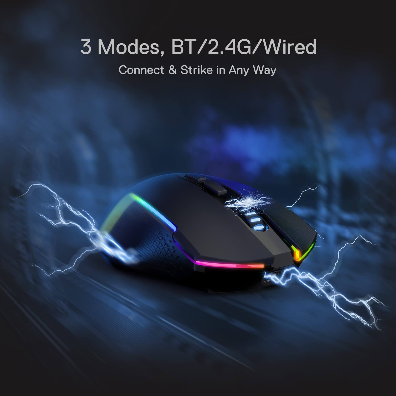 3 Modes, BT/2.4G/Wired  
Connect & Strike in Any Way