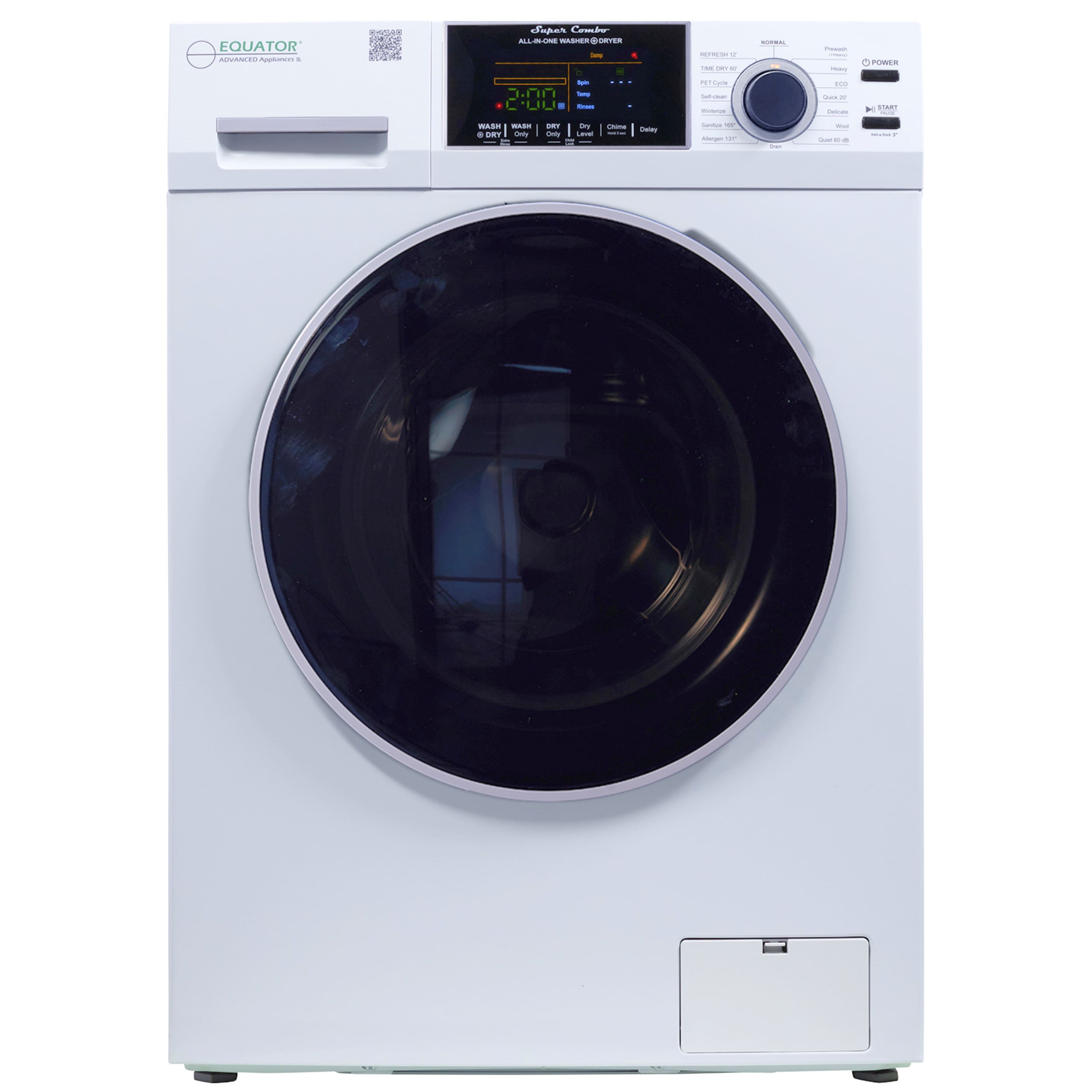 Equator - 1.62 cu ft. VENTLESS DRY Fully Built-in All-in-One Combo Washer Electric Dryer 0-Clearance 110V - EZ 4700 - White