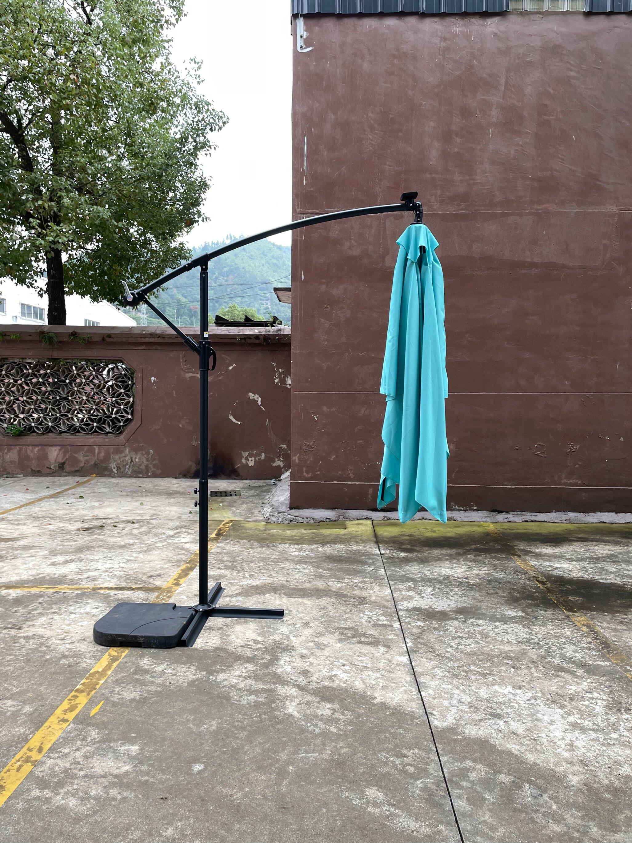 Alt View 8. Loheer - Loheer Rectangle Solar Powered LED Lighted Patio Umbrella Waterproof Market Sun Shade with Crank and Cross Base for Pool.