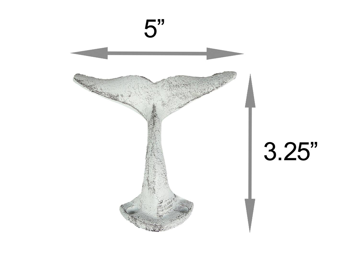 Alt View 8. Zeckos - Colorful Cast Iron Whale Tail Wall Hooks Set of 4 Nautical Décor - Multicolored.
