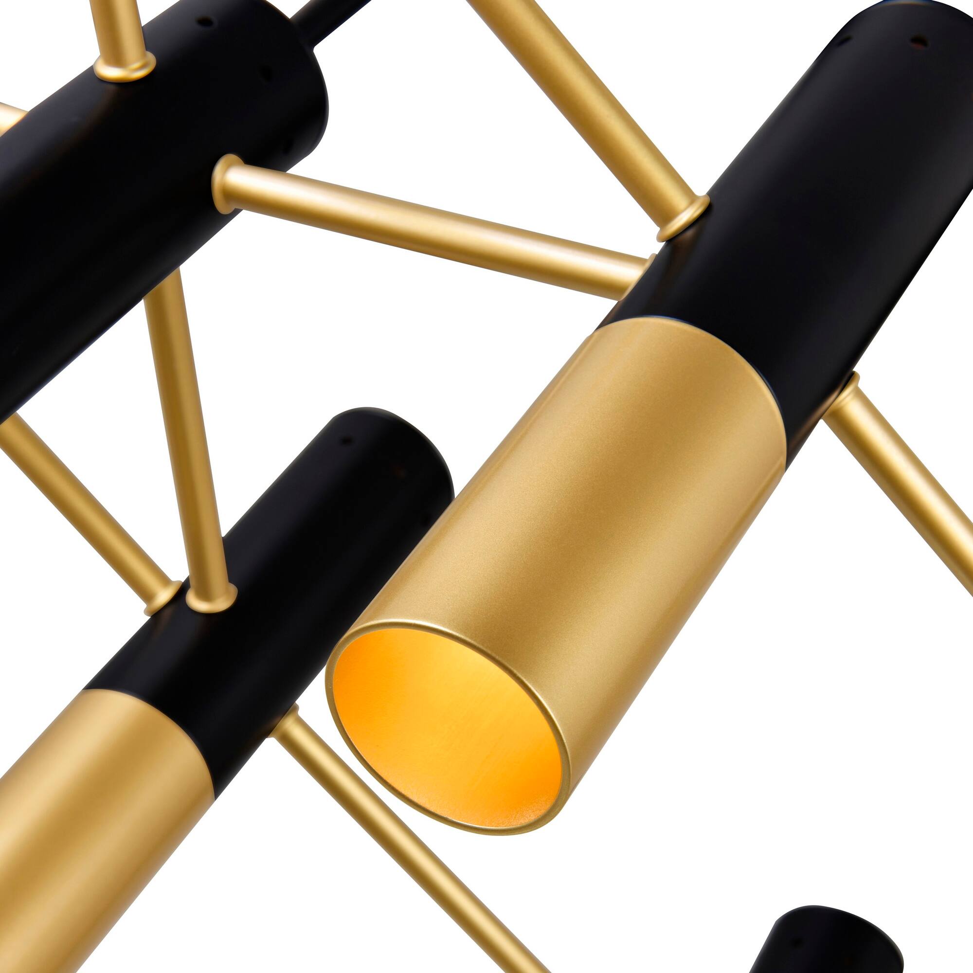 Alt View 2. CWI Lighting - Anem 10 Light Down Chandelier With Matte Black & Satin Gold Finish - Matte Black & Satin Gold.