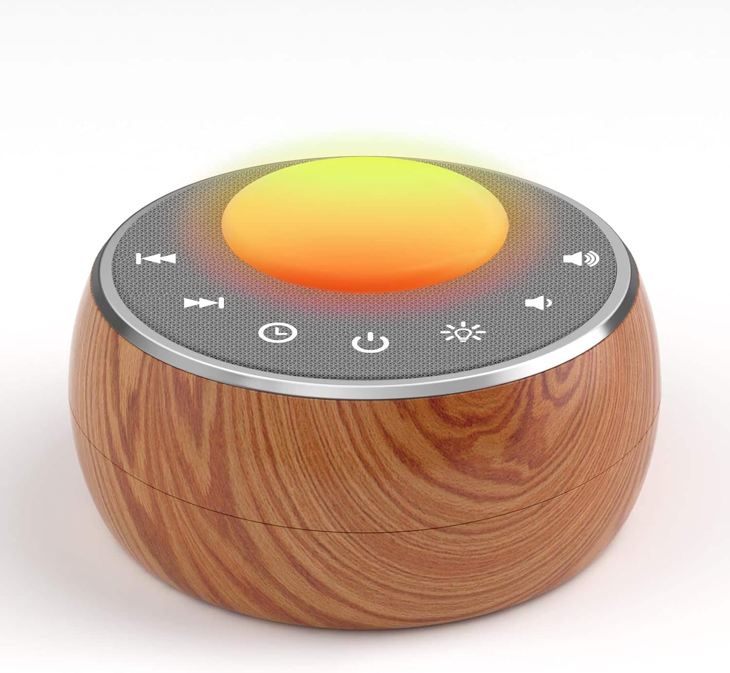 FINEAK - White Noise Portable Battery Operated Sound Machine Sleeping Light - Wood Grain