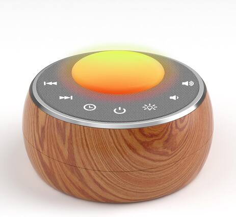 Front. FINEAK - White Noise Portable Battery Operated Sound Machine Sleeping Light - Wood Grain.