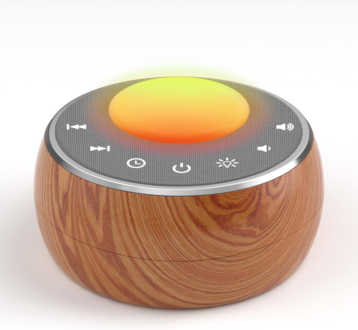 Front. FINEAK - White Noise Portable Battery Operated Sound Machine Sleeping Light - Wood Grain.