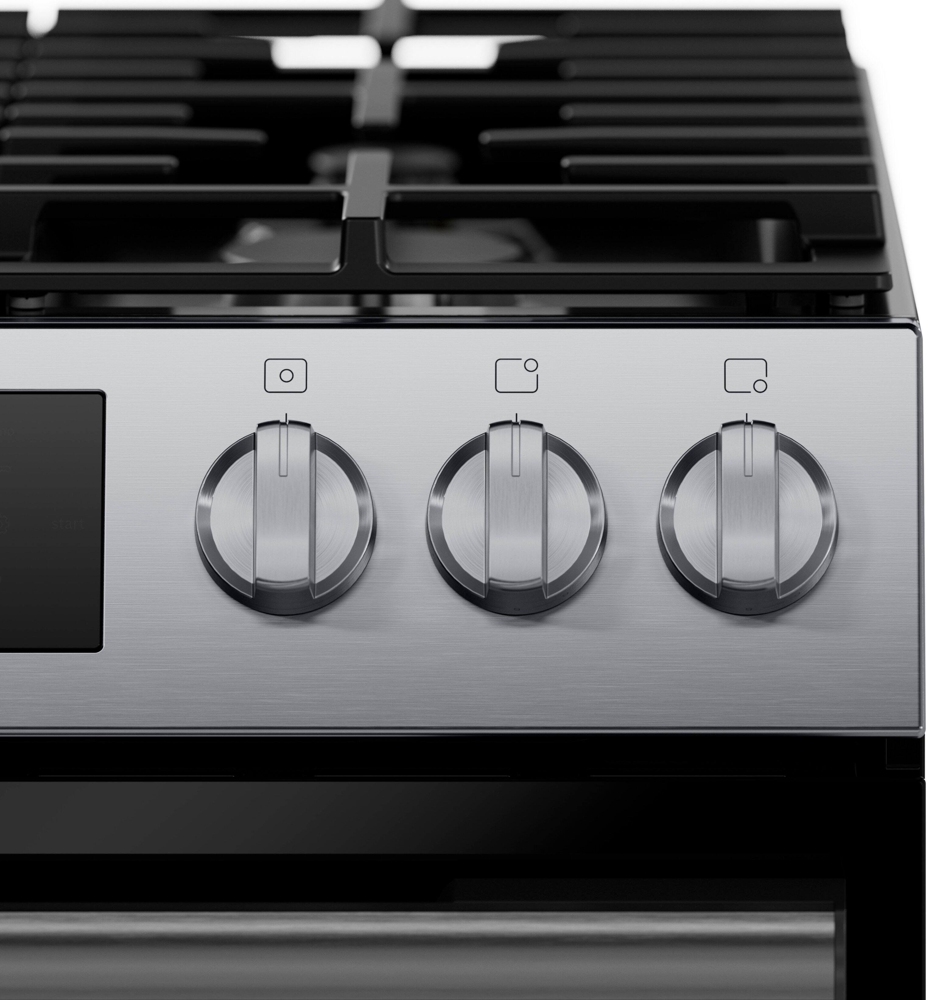 Alt View 8. Bosch - 100 Series 5.8 Cu. Ft. Slide-In Gas Range with Self Clean and Steam Assist - Stainless Steel.