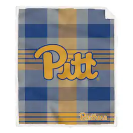 Pegasus - Pitt Panthers 60" x 70" Plaid Steel Royal Plush Sherpa Blanket - Multicolor