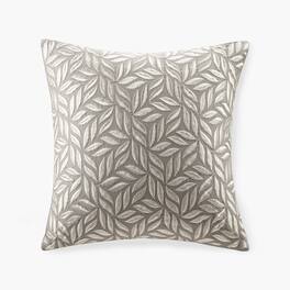 Gracie Mills - Simpson Embroidered Square Decor Pillow - Gray