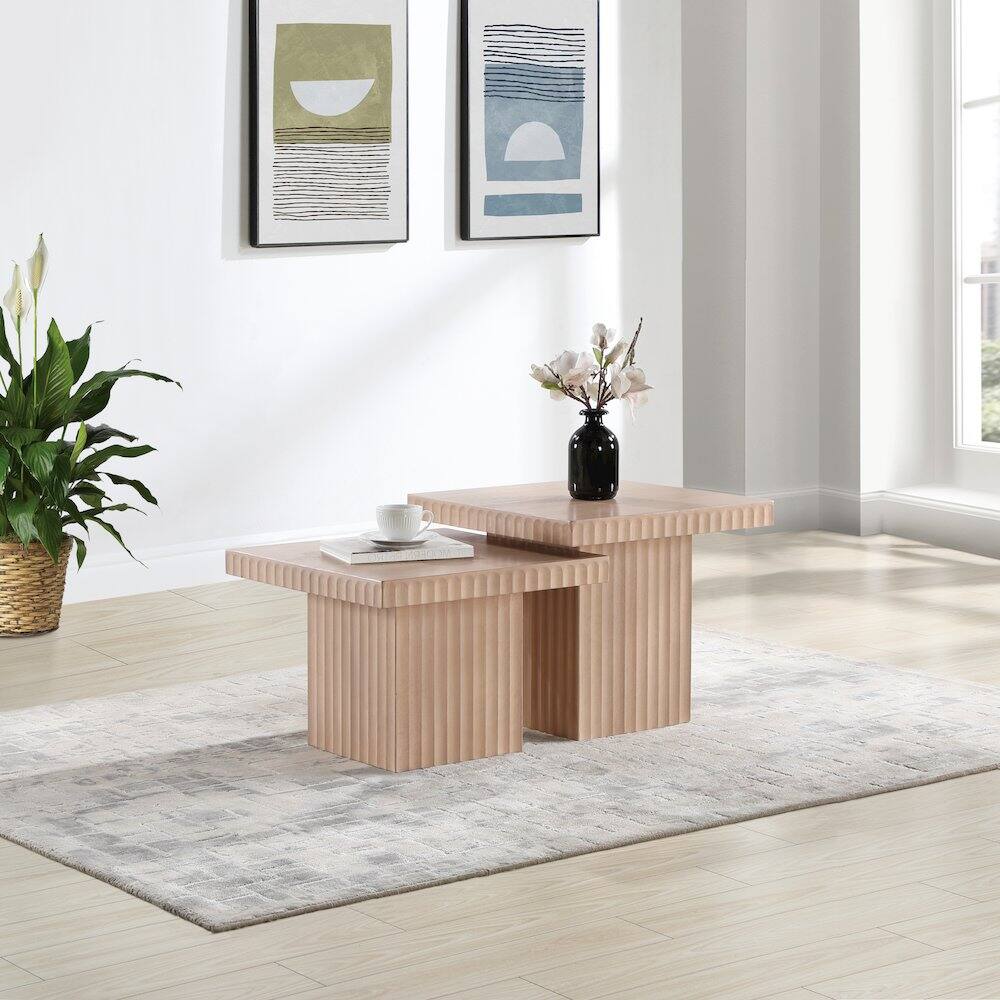 Alt View 1. Meridian Furniture - Spencer Natural Oak Veneer Coffee Table - Brown.