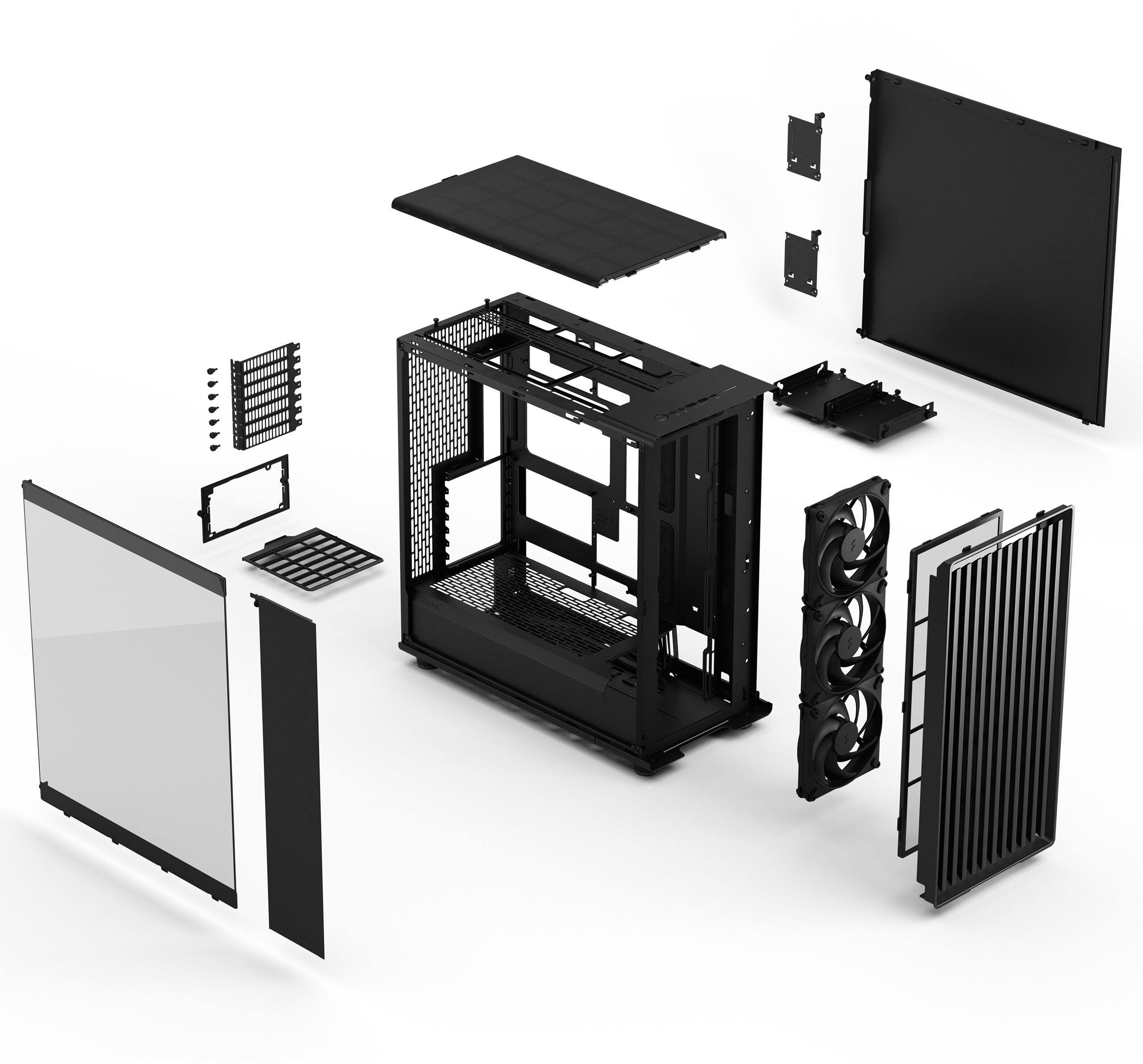 Alt View 11. Fractal Design - North XL Momentum Edition Black E-ATX Chassis with Blackened Oak Front and TG Side Panel Mid Tower PC Case - Black.
