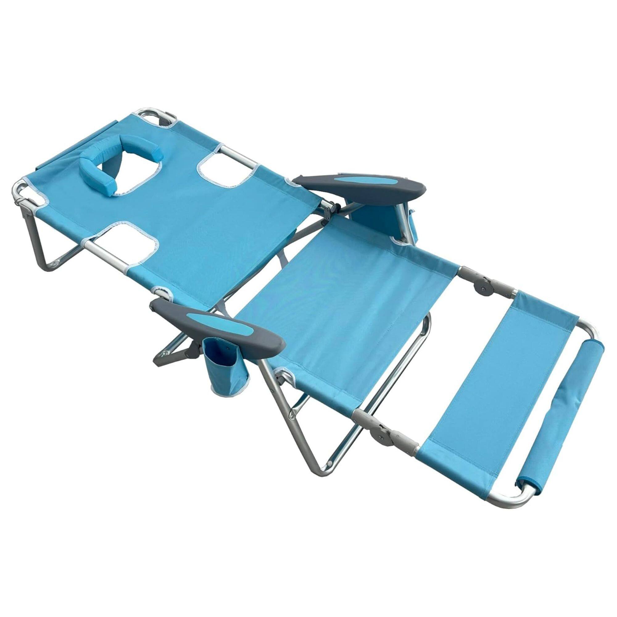 Alt View 8. Ostrich - Ostrich The Backpack 3N1 Portable Chair Cooler Bag & Reclining Lounger, Lt Blue - Blue, White Striped.