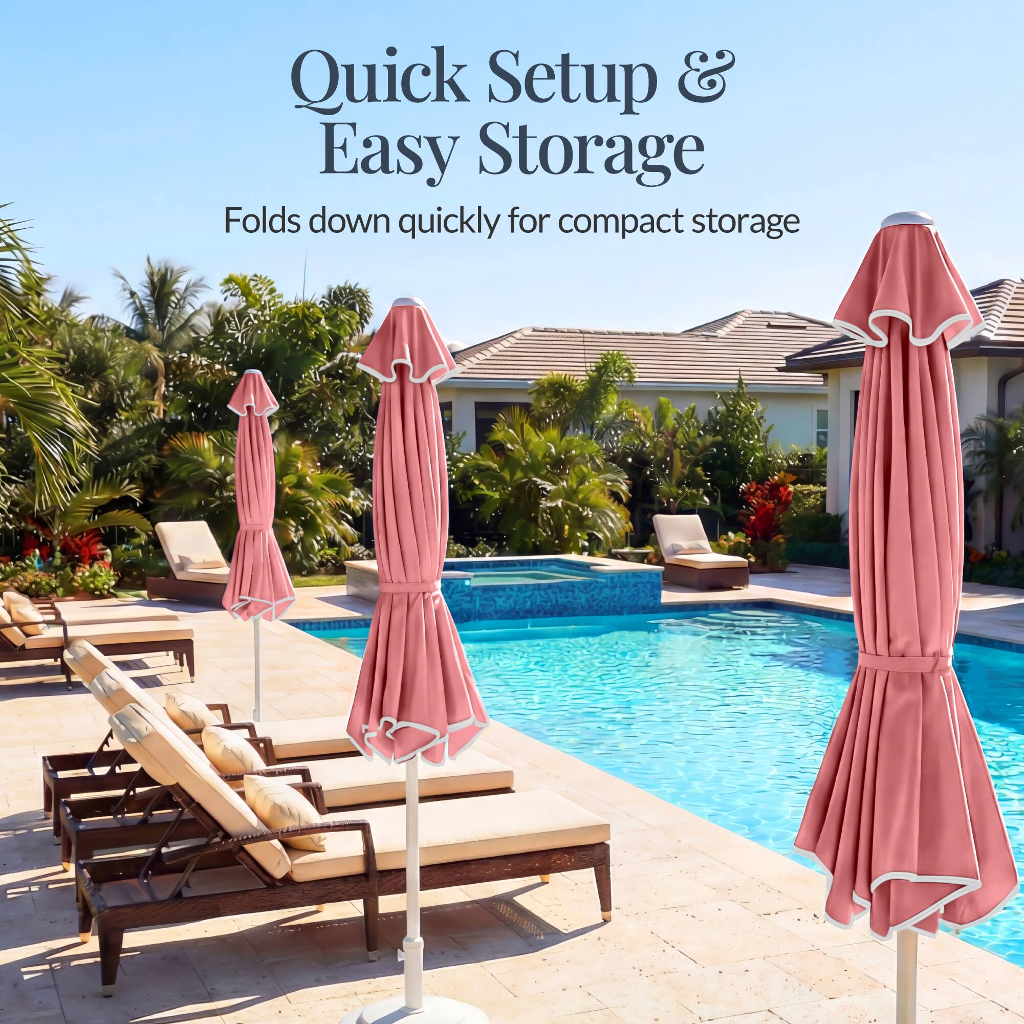 Quick Setup & Easy Storage  
Folds down quickly for compact storage