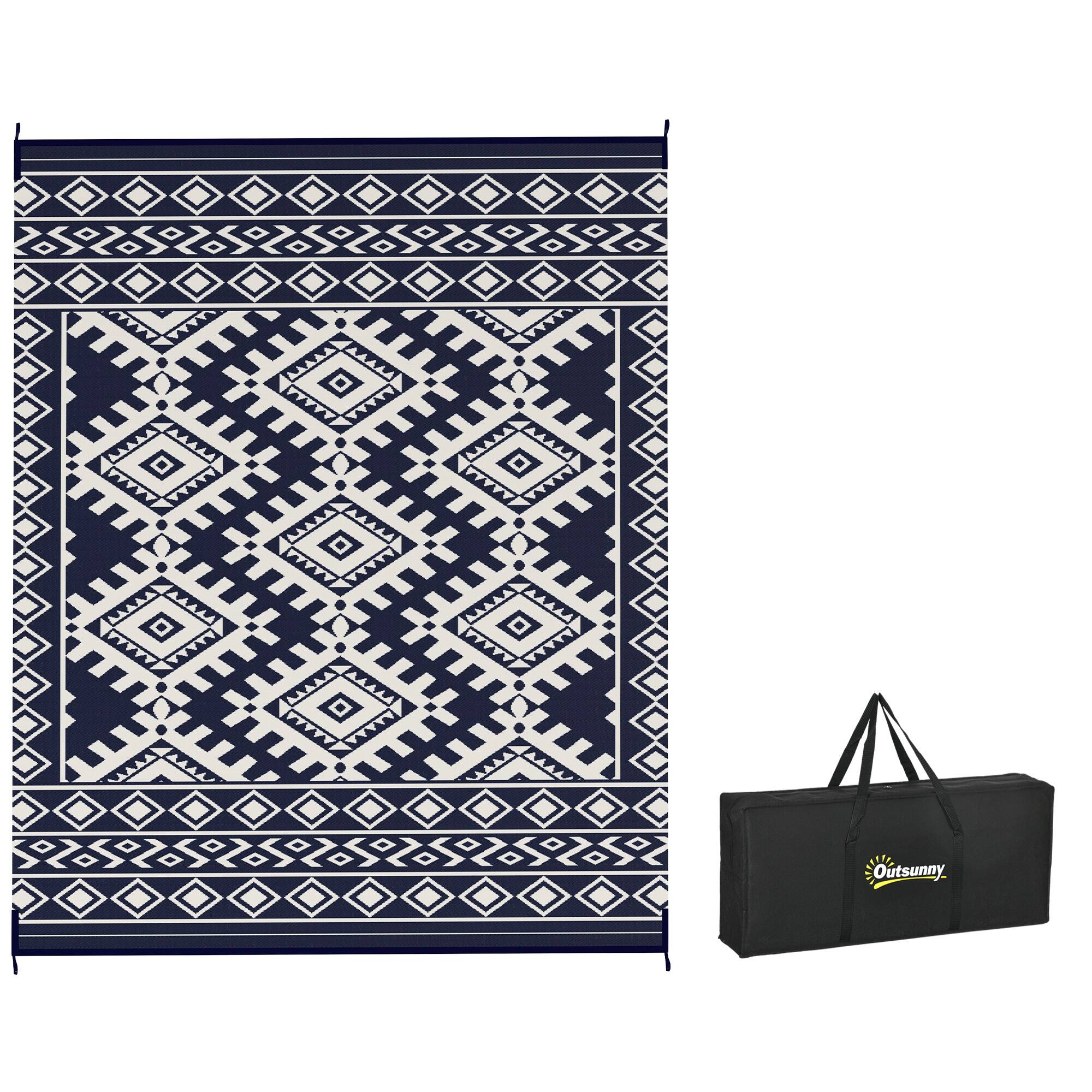 Blue and White Rhombus Border