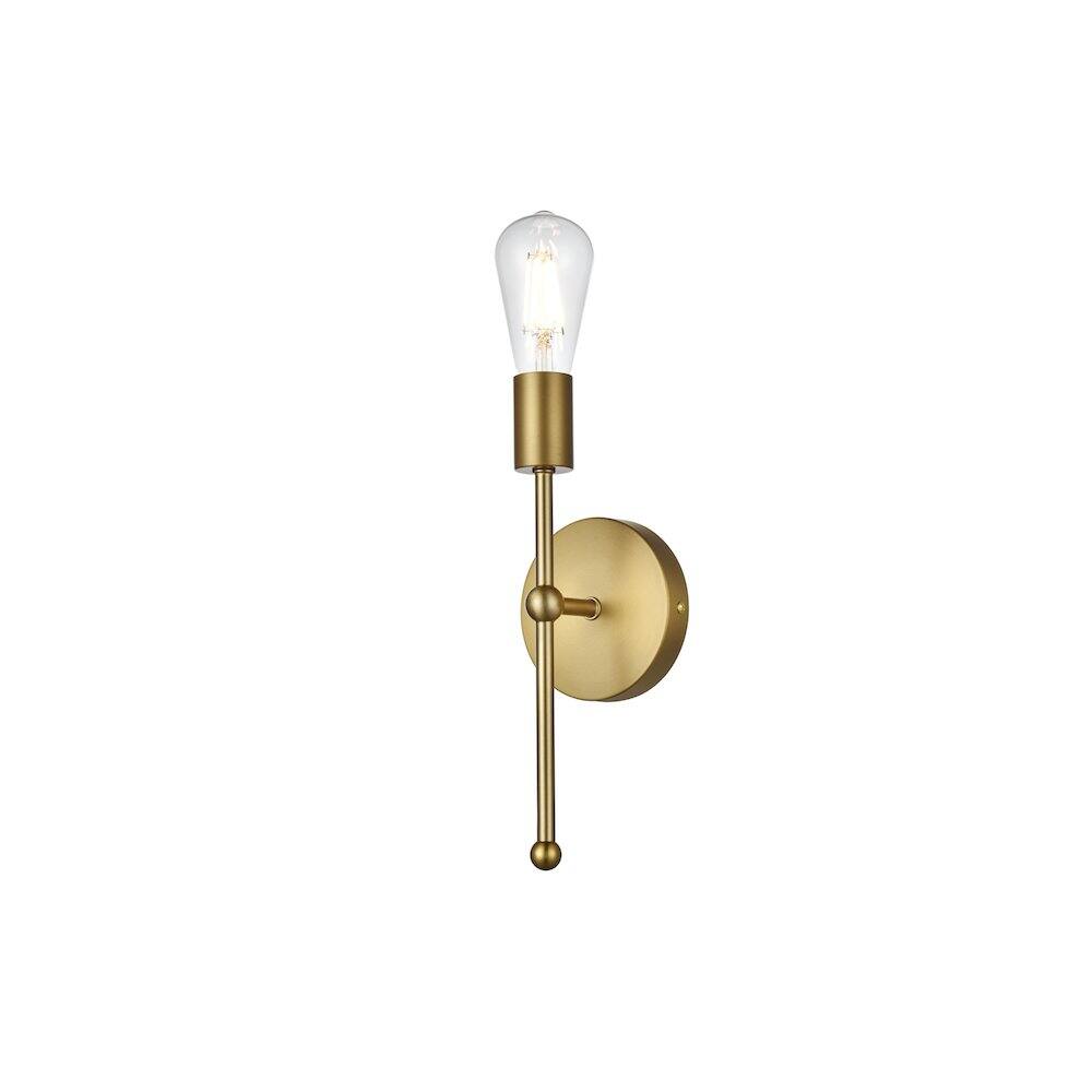 Angle. Living District - Keely 4.5 Inch Wall Sconce in Satin Gold - Satin Gold.